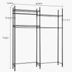 Over Washer And Dryer Storage Shelves, 4 Tiers Laundry Room Drying Rack With Hanger Rod And Hooks, Two Rows Adjustable Washer Shelves Space Saver, For Laundry Room Storage & Organization, Black