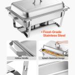 Rectangle Chafing Dish, 9 Qt 2 Pack Stainless Steel Chafing Dish, Food Warmer Chafer Complete Set With Hollow Handle, 1 Food Tongs, Lid, Fuel Holder, Chafer Dishes For Banquet Party Wedding