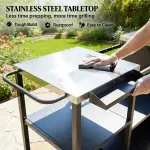 Outdoor Bar Cart Grill Table