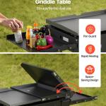 Gas Griddle, 2-Burner Flat Top Grill, 28 Inch Grill Plate Foldable Propane Griddle With Wheels, 30000 BTU Outdoor Flat Top Grills For Pan-Frying, Grilling, Stir-Frying, & BBQ, Pulse Ignition