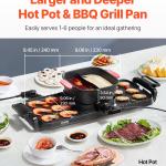 Hot Pot With Grill 2300W 2-in-1 Electric Smokeless BBQ Pan With Removable Pot