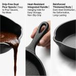 3pcs Pre-Seasoned Cast Iron Skillet Grill Pan With Handle For Grill, BBQ,Kitchen And Camping Cookware