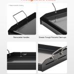 Carbon Steel Griddle, 24x16 Inch Universal Flat Top Rectangular Plate, Gas Grill Griddle For BBQ Grill, Teppanyaki, Portable Family Cookware With Handle, For Camping Tailgating Party