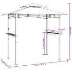 Grill Pavilion with Side Shelves Anthracite 240x150x243 cm Steel