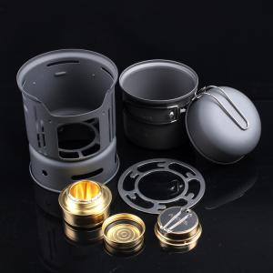 Aluminium Alloy Outdoor Tableware Set 1-2 Person Portable 7pcs Camping Cookware Set For Outdoor Hiking Picnic
