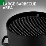 Vertical Steel Charcoal Smoker, Heavy Duty Three Layer Round BBQ Grill Smokey Mountain Cooker For Outdoor Cooking, Black   SAME AS 60608693