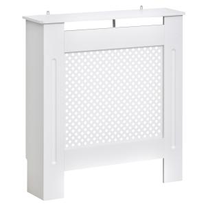 Wooden Radiator Cover Heating Cabinet Modern Home Furniture Grill Style White Painted (Small)