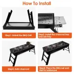 Foldable Charcoal BBQ Grill Stainless Steel Grill Net Easy Setup Portable Tabletop Barbecue Grill For Camping Picnic Outdoor Party Backyard