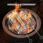 Basket Outdoor Smoking Cage Portable Barbecue Net Rolling BBQ Grill