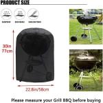 BBQ Cover Waterproof Barbecue Grill Covers Protector Outdoor Large 58x77cm Black