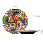 Western Dishes Round Breakfast Plate Microwave Tableware