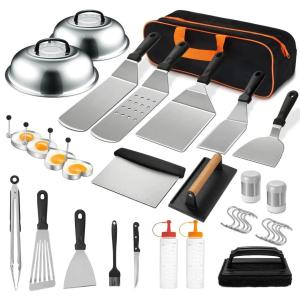 Camping BBQ Outdoor Barbecue Tool Set Stainless Steel Spatula Barbecue Cooking Spatula Combination Grill Set