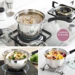Set Of 3 Induction Non Stick Stainless Steel Cookware Kitchen Glass Lids Pot Pan