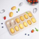 Thick Bakeware Non-stick Coating Shell Cake Mold 12 With Golden Madeleine Mold Biscuit Snack Mold