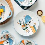 Japanese-style Household Ceramic Dishes And Cutlery Set
