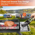 Foldable Charcoal BBQ Grill Stainless Steel Grill Net Easy Setup Portable Tabletop Barbecue Grill For Camping Picnic Outdoor Party Backyard
