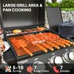 3 Burner Propane Gas Grill With Side Burner Barbecue Grill With Shelves, 9.5 KW Output, 310 Sq. In. Cooking Area