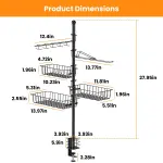 Griddle Caddy Standing Grill Utensil Caddy With Paper Towel Holder Hook Baskets BBQ Accessories Storage Rack Vertical Standing BBQ Organizer Grill Utensil Storage Fit For Blackstone Griddle
