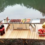 Outdoor Thickened Fold Stainless Steel Barbecue Grill