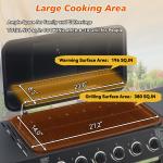 6 Burner BBQ Propane Gas Grill With Side Burner 59000 BTU Output Stainless Steel Barbecue Grill With Enamel-Coated Grates And Side Tables For Outdoor Cooking Kitchen And Patio Backyard.