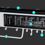 New kitchen storage box Multi-function wall-mounted kitchen racks Tool kitchen utensils storage box seasoning