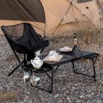 Portable Camping Table Folding Storage Outdoor Desk Mesh Top Height Extendable