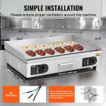 Commercial Electric Griddle, 2800W Countertop Half-Flat Top Grill, 122℉-572℉ Adjustable Temp, 28.74x15.75x0.39in Stainless Steel Griddle Grill With 2 Shovels For Home Or Restaurant (No Plug)