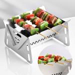 Outdoor Folding BBQ Grill Stainless Steel Convenient Card Type Firewood Mini Barbecue Grill Home