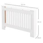 Slatted Radiator Cover Painted Cabinet MDF Lined Grill In White (112L X 19W X 81H Cm)
