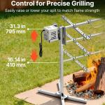 Rotisserie Grill, AC120V 8 Level Height Electric Rotisserie Grill Kit, BBQ Grills Rotisseries Kit With 88 Lbs Load Capacity, 38W Motor, Stainless Steel Automatic Grilling Kits For Parties