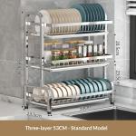 Stainless Steel Kitchen Rack For Storing Dishes And Draining Bowls And Plates