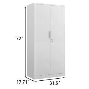 72-Inch 2-Door File Cabinet With Lock, 4 Adjustable Shelves, Heavy-Duty Steel Construction, For Commercial Office, Home Office, Legal Size & Letter File Storage, Organization Cabinet