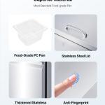 60"W Commercial Refrigerator, 15.4 Cu. Ft Sandwich Prep Refrigerated Table, Mega Top Food Prep Fridge With 16 Pans And Cutting Board, Stainless Steel Salad Prep Cooler For Restaurant, Food Truck
