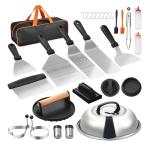 28PCS Griddle Accessories Kit Flat Top Grill Spatula BBQ Tools Stainless Steel