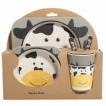 5PCS Children Tableware Set-Five-piece Natural Bamboo Fiber Bowl With Cup Spoon Plate Fork Baby Dishes Plate Gift Tableware
