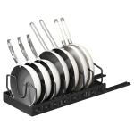 Pull Out Pots And Pans Organizer Under Cabinet With 8 Adjustable Dividers Rustproof Carbon Steel Sliding Pots Holder For Kitchen Cookware Bakeware Pots Lids Storage