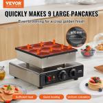 Mini-Pfannkuchenmaker Kommerzielle Dutch Mini Pfannkuchen Maschine, 9 Stk., 76 Mm Durchmesser, Dorayaki-Backmaschine, 850 W, Temperatur- Und Zeitregelung, In Küchen, Cafés Und Restaurants