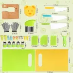 28PCS Knife Set - Kids Knifes For Real Cooking, Montessori Kids Kitchen Knife Set With Cutting Board Crinkle Cutters Kid Safe Knives, Kitchen Tools Old Girl Boy
