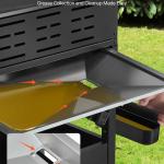 Gas Grill, 4 Burner Propane Gas Grill With Side Burner, 425 SQ.In Grilling Area, Carbon Steel Enamel Grates, Outdoor 52,000 BTU Patio Garden BBQ Grills With Two Side Shelves, Carbon Steel