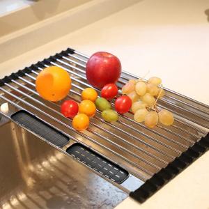 Stainless Steel Telescopic Folding Drain Rack For Kitchen Dishes