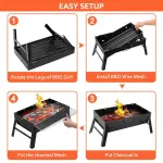 Foldable Portable BBQ Charcoal Grill Grill Lightweight Smoker Grill For Camping Picnics Garden Grilling