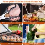 19Pcs Camping Cooking Utensil Kit Portable Picnic Cookware Outdoor Kitchen Equipment Gear Campfire Barbecue Appliances With Storage Bag
