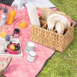 Portable Storage Basket With Compartments For Organizing Utensils
