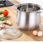 Household 304 Stainless Steel Soup Pot, Extra-high with Double Bottom and Thick Stew Pot Cookware Kitchen Pots Hot Pot 2.5-9L