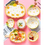 Pumpkin Bowl Tableware Suit Noodle Bowl Plate Dishes Household