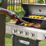 Propane Grill 4 Burner Barbecue Grill Stainless Steel Gas Grill With Side Burner For Outdoor BBQ, Camping