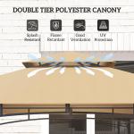 8' x 5' Outdoor Grill Gazebo, Barbecue Gazebo Shelter with LED Light, 2 Side Shelves, Hooks, Bottle Opener, Dark Brown