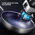 Stainless Steel Induction Geo Hex Frying Pan Non Stick Cooking Cookware 30cm