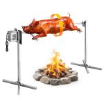 Spanferkelgrill Lammgrill Spießbratengrill 1321 Mm Rotisserie-Grill AC 220-240 V 8-stufiges Elektrisches Rotisserie-Grill-Set Mit 60 Kg Tragkraft 38 W Motor Grillset Für Partys