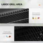 Charcoal BBQ Grill and Smoker Combo Outdoor Portable Trolley Camping Picnic Backyard with Side Shelf, Black